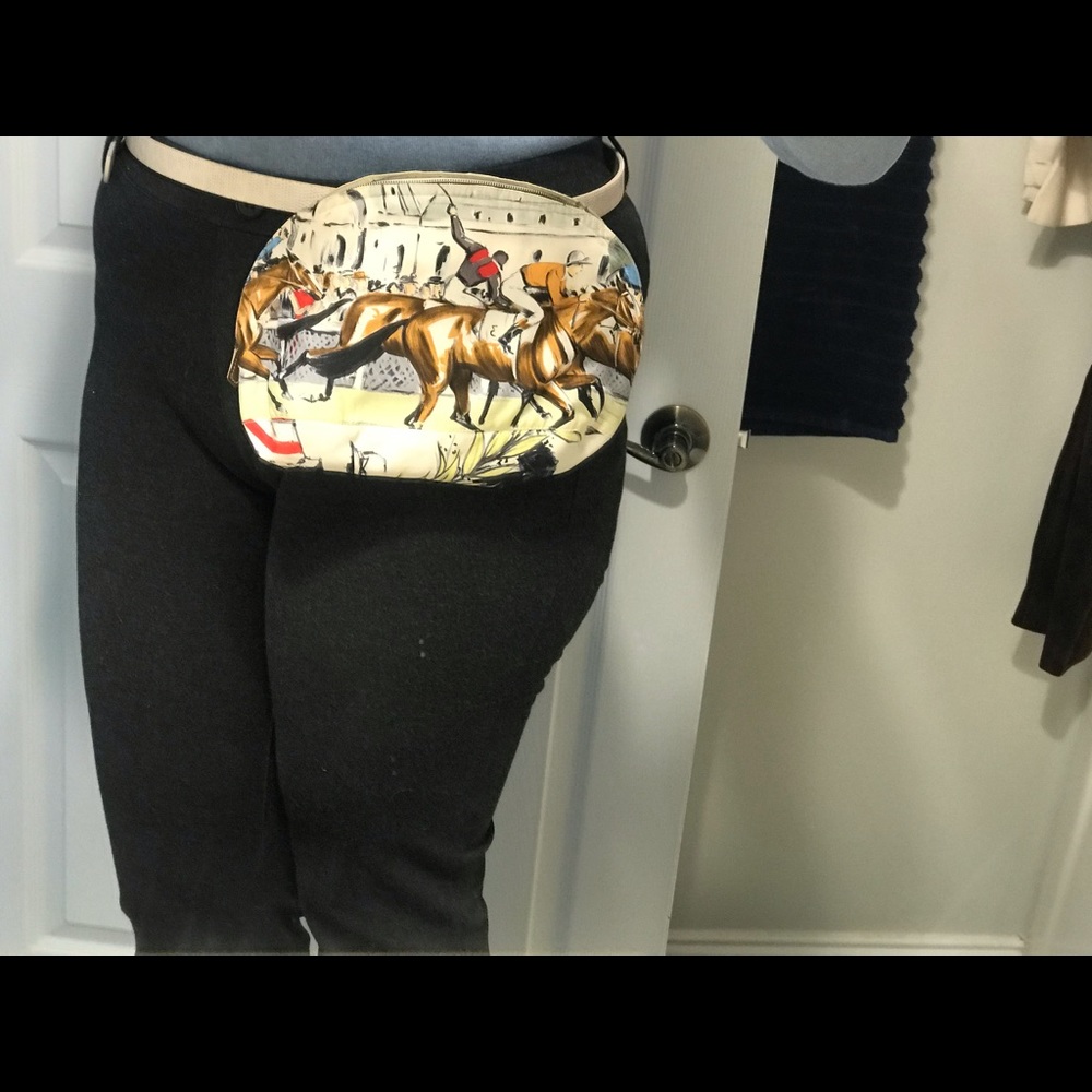 Vintage Hermès Chantilly “Bum Bag” Silk Pouch - Picture 9 of 10